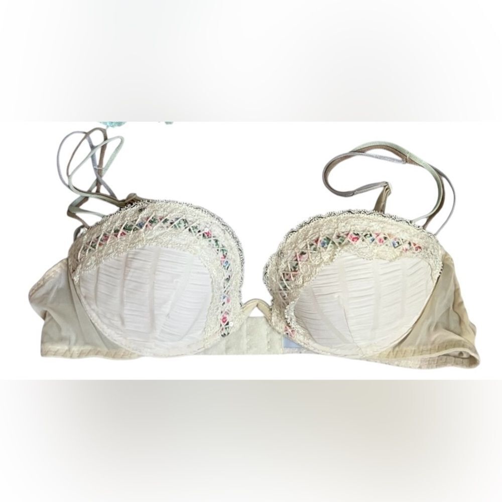 INTIMISSIMI Secret Garden Ruched Feminine FLORAL Ivory Bra sz. 32B